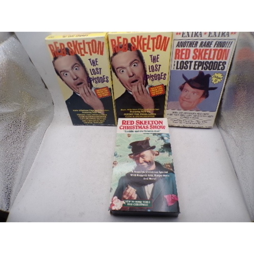 Red Skelton VHS Lot 4 Tapes The Lost Episodes Christmas Show Freddie Freeloader